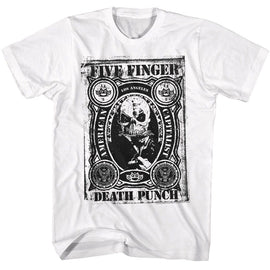 Ffdp-Five Finger Death Punch American Capitalist-White Adult S/S T-Shirt - White