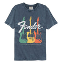 Fender-Fender Electric Instruments-Denim Adult S/S Comfort Color T-Shirt - Denim