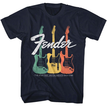 Fender-Fender Electric Instruments-Navy Adult S/S T-Shirt - Navy