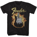 Fender-Fender Flame Guitar-Black Adult S/S T-Shirt - Black