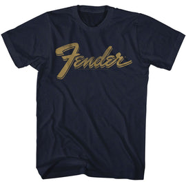 Fender-Fender Worn Logo-Navy Adult S/S T-Shirt - Navy