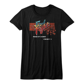 Final Fight-Arcade-Black Ladies S/S T-Shirt - Black