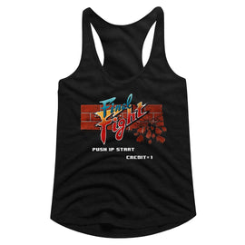 Final Fight-Arcade-Black Ladies Slimfit Racerback-S - Black