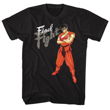 Final Fight-Guy-Black Adult S/S T-Shirt - Black