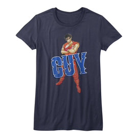 Final Fight-Guy-Navy Ladies S/S T-Shirt - Navy