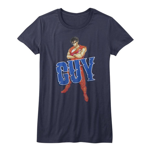 Final Fight-Guy-Navy Ladies S/S T-Shirt - Navy