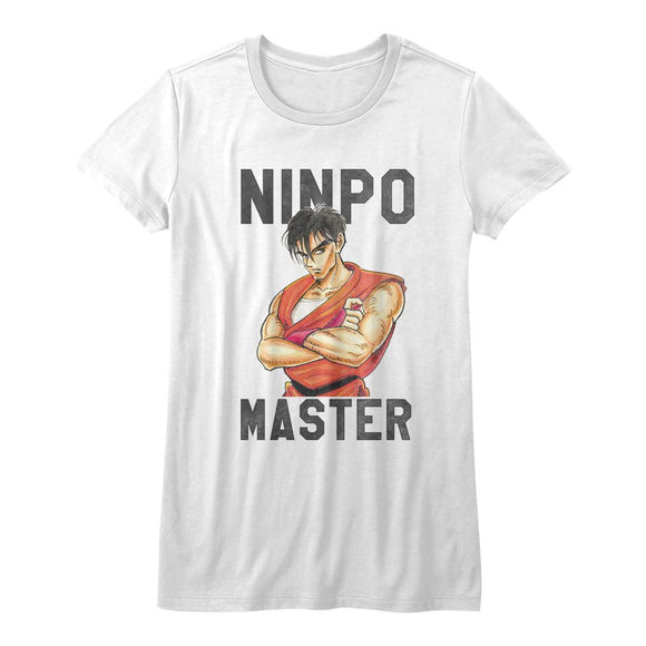Final Fight-Ninjaskills-White Ladies S/S T-Shirt - White