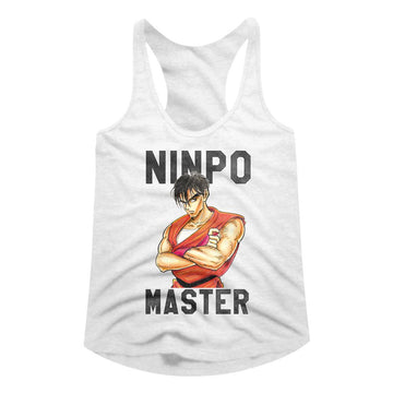 Final Fight-Ninjaskills-White Ladies Slimfit Racerback-S - White