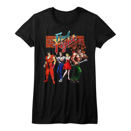 Final Fight-Ff Gang-Black Ladies S/S T-Shirt - Black
