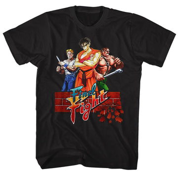 Final Fight-Finalfight-Black Adult S/S T-Shirt - Black