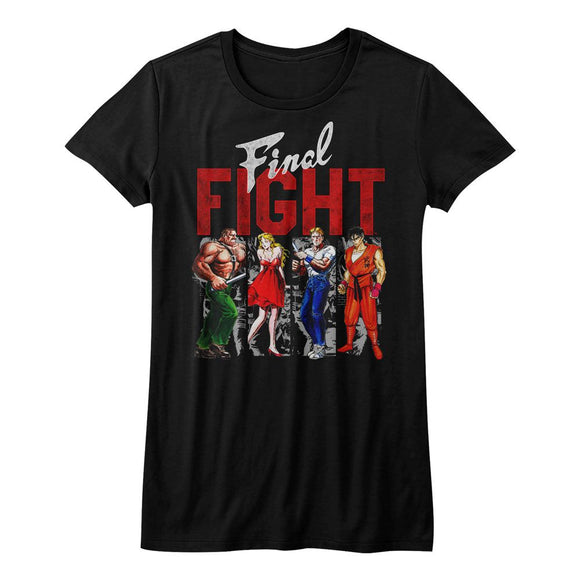 Final Fight-Panels-Black Ladies S/S T-Shirt - Black