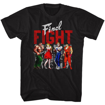 Final Fight-Panels-Black Adult S/S T-Shirt - Black