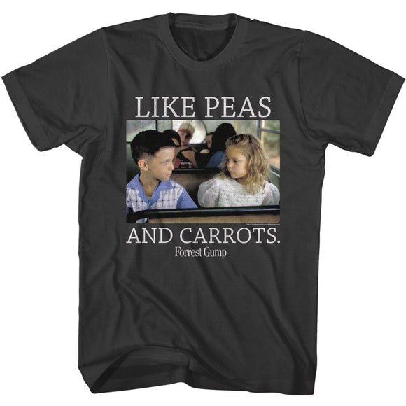 Forrest Gump-Forrest Gump Like Peas And Carrots-Smoke Adult S/S T-Shirt - Smoke