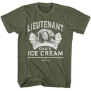 Forrest Gump-Forrest Gump Lt Dan Ice Cream-Military Green Adult S/S T-Shirt - Military Green