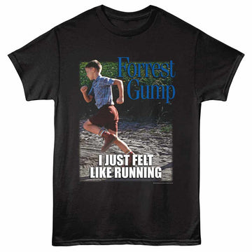 Forrest Gump Felt Like Running Black Adult T-Shirt