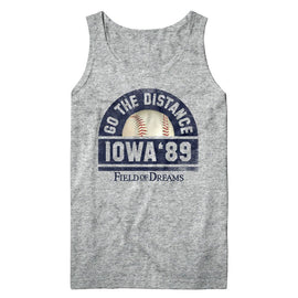 Field Of Dreams-Field Of Dreams Go The Distance-Gray Heather Adult Tank-S - Gray Heather
