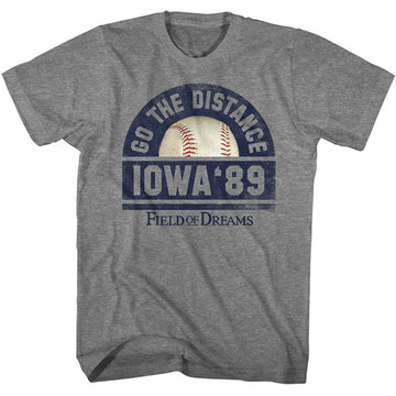 Field Of Dreams-Field Of Dreams Go The Distance-Graphite Heather Adult S/S T-Shirt - Graphite Heather