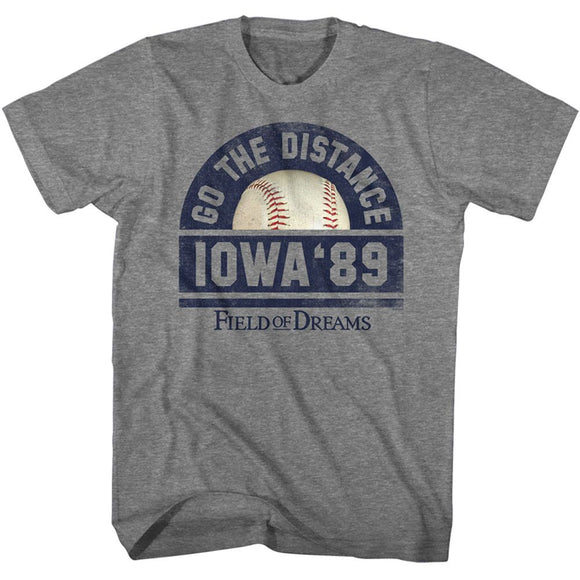 Field Of Dreams-Field Of Dreams Go The Distance-Graphite Heather Adult S/S T-Shirt - Graphite Heather