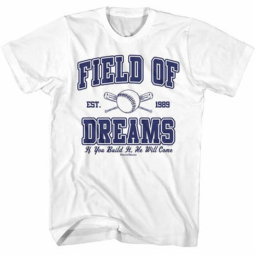 Field of Dreams Ball And Bats White Adult T-Shirt