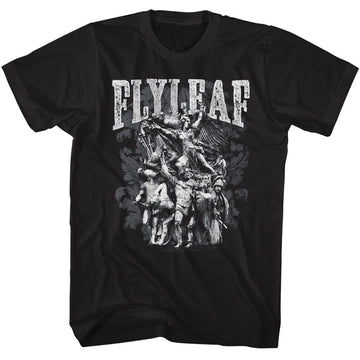 Fly Leaf-Fly Leaf Statues-Black Adult S/S T-Shirt - Black