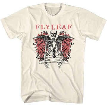 Fly Leaf-Fly Leaf Winged Skeleton-Natural Adult S/S T-Shirt - Natural