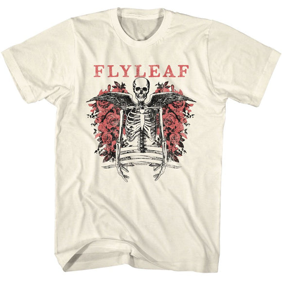 Fly Leaf-Fly Leaf Winged Skeleton-Natural Adult S/S T-Shirt - Natural