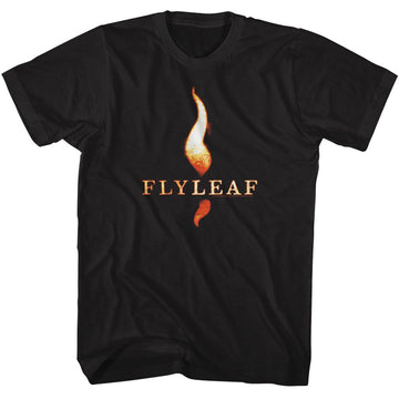 Fly Leaf-Fly Leaf Flame Logo-Black Adult S/S T-Shirt - Black