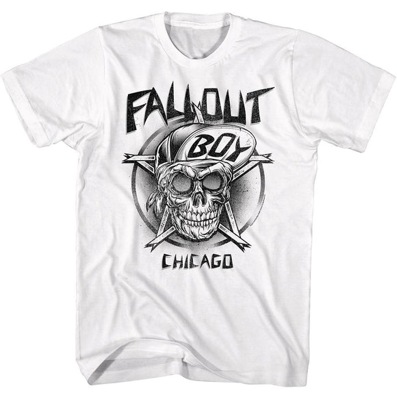 Fall Out Boy-Fob Chicago-White Adult S/S T-Shirt - White