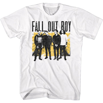 Fall Out Boy-Fob Block-White Adult S/S T-Shirt - White