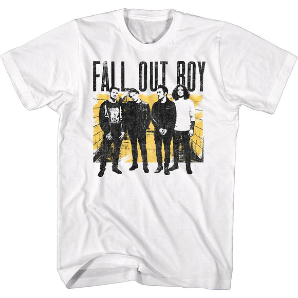 Fall Out Boy-Fob Block-White Adult S/S T-Shirt - White