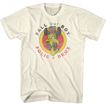 Fall Out Boy-Folie A Deux-Natural Adult S/S T-Shirt - Natural