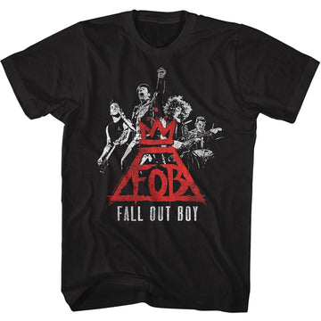 Fall Out Boy-Logo Band-Black Adult S/S T-Shirt - Black