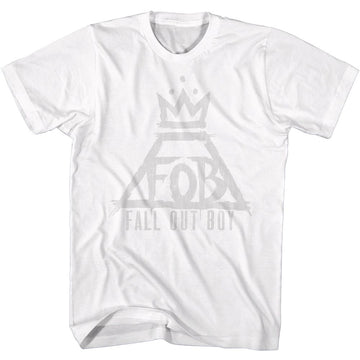 Fall Out Boy-Fall Out Boy Triangle Crown Logo-White Adult S/S T-Shirt - White
