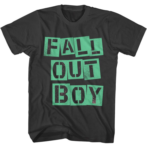 Fall Out Boy-Fall Out Boy Fob Cutout Logo-Smoke Adult S/S T-Shirt - Smoke