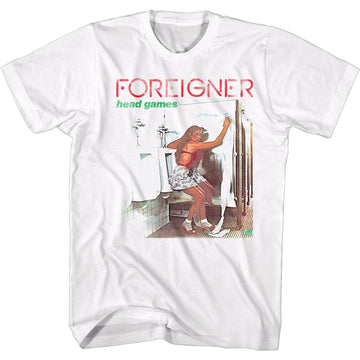 Foreigner-Head Games Cover-White Adult S/S T-Shirt - White
