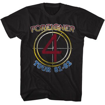 Foreigner-Foreigner Tour 81 82-Black Adult S/S T-Shirt - Black