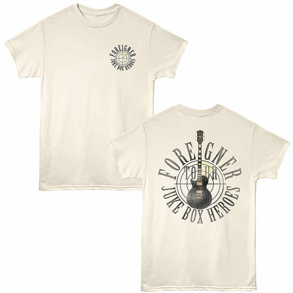 Foreigner Juke Box Heroes Natural Adult T-Shirt