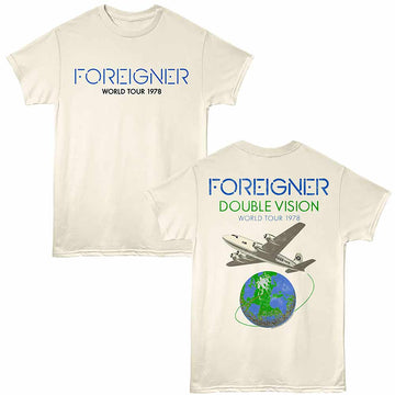 Foreigner Dv World Tour Natural Adult T-Shirt