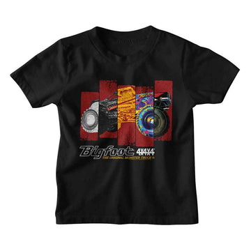 Bigfoot-Bigfoot Different Truck Rectangles-Black Youth S/S T-Shirt-Xs (5-6) - Black