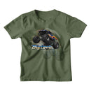 Bigfoot-Bigfoot Truck Jump-Military Green Youth S/S T-Shirt (7-8) - Military Green
