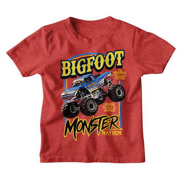 Bigfoot-Bigfoot Mayhem Monster-Red Heather Youth S/S T-Shirt (7-8) - Red Heather