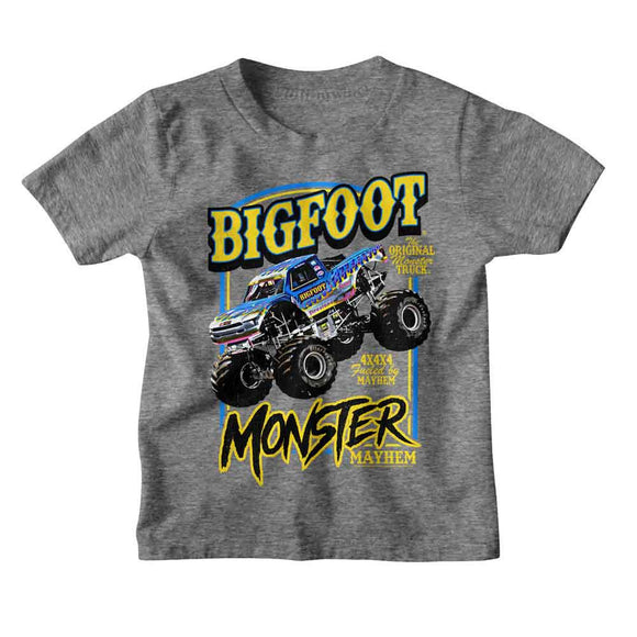 Bigfoot-Bigfoot Mayhem Monster-Graphite Heather Youth S/S T-Shirt (7-8) - Graphite Heather
