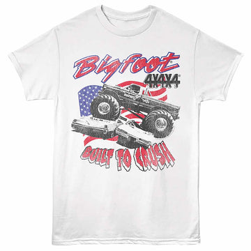 Bigfoot Built To Crush White Adult T-Shirt