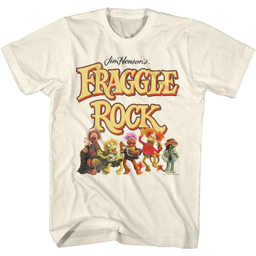 Fraggle Rock-Fraggies And Logo-Natural Adult S/S T-Shirt - Natural