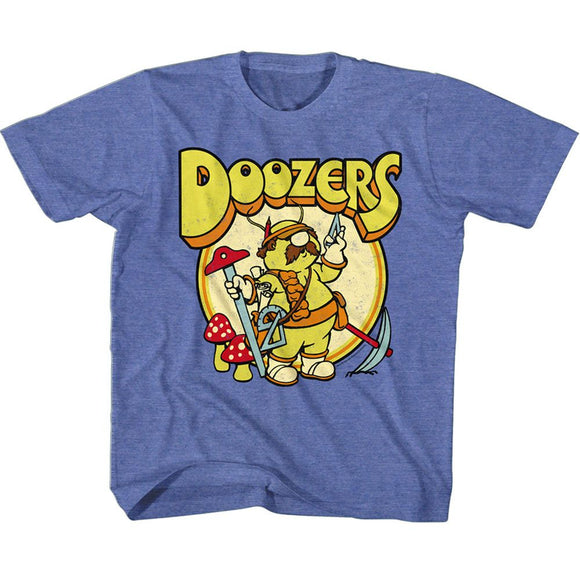Fraggle Rock-Doozers Retro Circle-Royal Heather Youth S/S T-Shirt-Xs (5-6) - Royal Heather