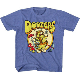 Fraggle Rock-Doozers Retro Circle-Royal Heather Youth S/S T-Shirt (7-8) - Royal Heather