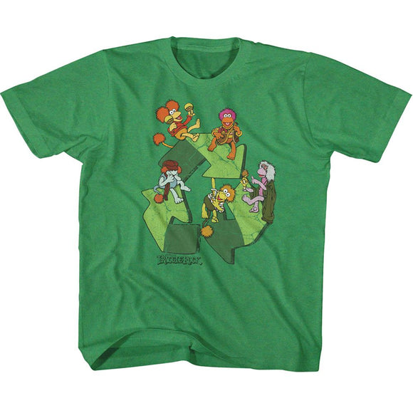 Fraggle Rock-Recycle Symbol-Vintage Green Toddler S/S T-Shirt-4T - Vintage Green