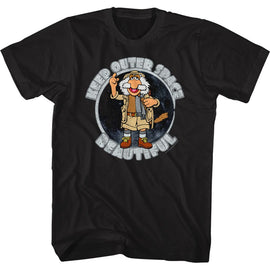 Fraggle Rock-Outer Space-Black Adult S/S T-Shirt - Black