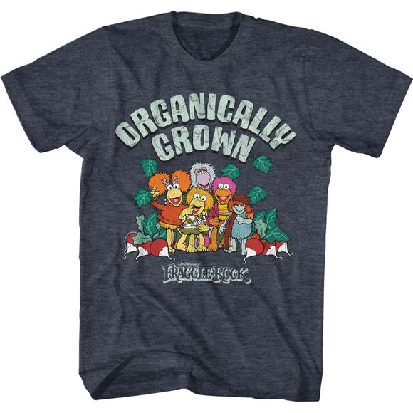 Fraggle Rock-Organically Grown-Navy Heather Adult S/S T-Shirt - Navy Heather