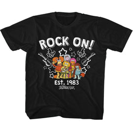 Fraggle Rock-Guitars And Stars-Black Toddler S/S T-Shirt-2T - Black